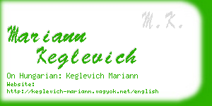 mariann keglevich business card